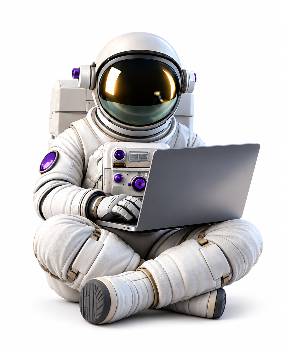 Astronaut using a laptop